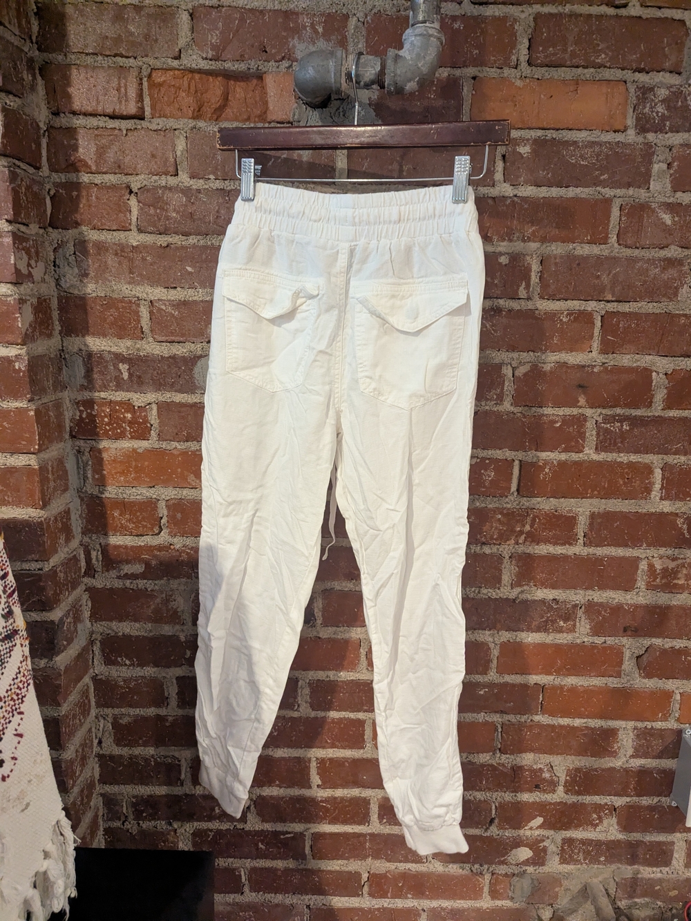 Splendid White Drawstring Joggers - Picture 3 of 3